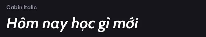 Font Cabin Italic