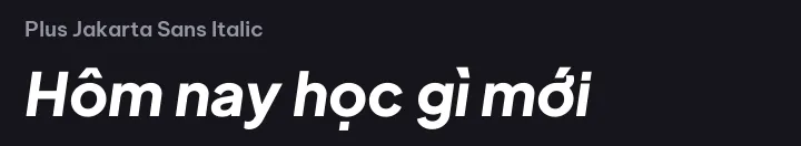 Font Plus Jakarta Sans Italic